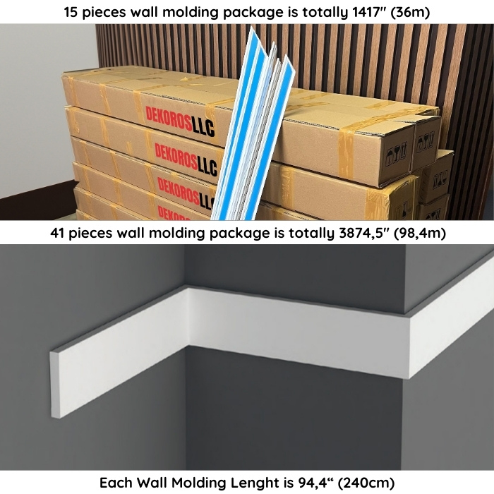 2.3" Paintable White Wall Molding DSK-6010