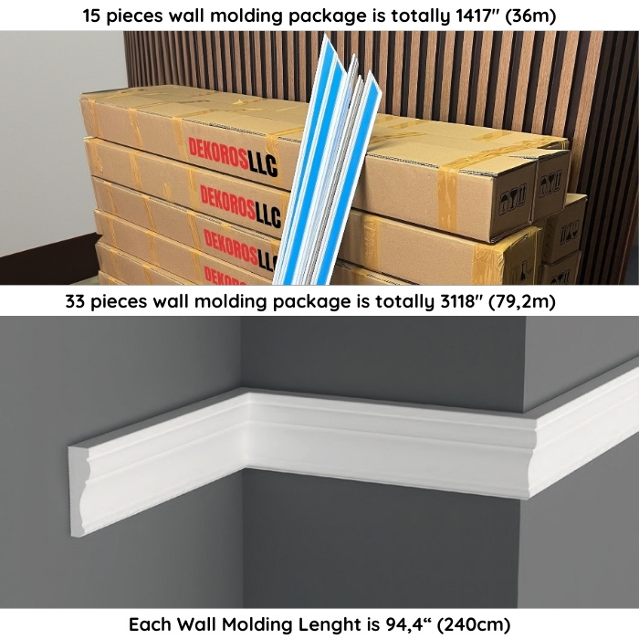 2.3" Paintable and Waterproof Wall Molding AB-6050