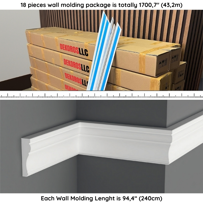 3.1" Paintable and Durable White Wall Molding AB-8050