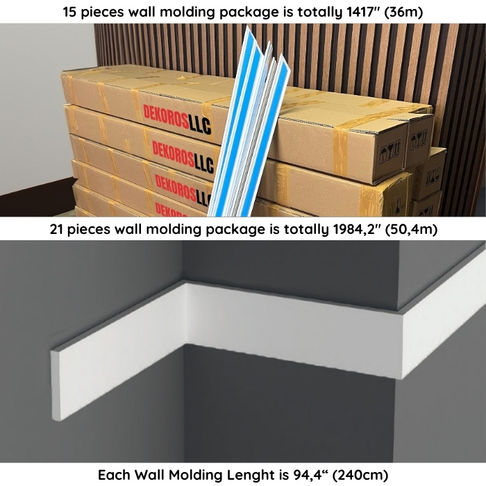 3.9" Paintable Flat White Wall Molding DSK-10011