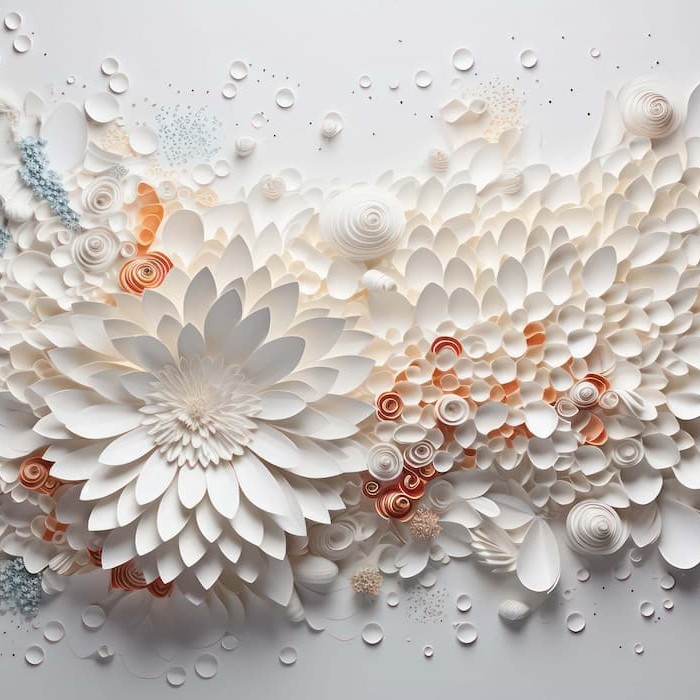 3D Floral Relief Wall Mural  Embossed Flower Wallpaper Decor YF-02482