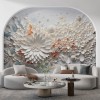 3D Floral Relief Wall Mural  Embossed Flower Wallpaper Decor YF-02482
