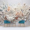 3D Floral Relief Wall Mural  Embossed Flower Wallpaper Decor YF-02482