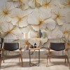 3D Gold Floral Wall Mural Flower Wallpaper YD-02454