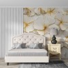 3D Gold Floral Wall Mural Flower Wallpaper YD-02454