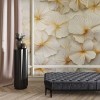 3D Gold Floral Wall Mural Flower Wallpaper YD-02454