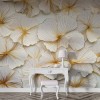 3D Gold Floral Wall Mural Flower Wallpaper YD-02454