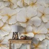 3D Gold Floral Wall Mural Flower Wallpaper YD-02454