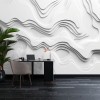 3D Abstract Wave Wallpaper | Modern Textured Mural YMO-05056