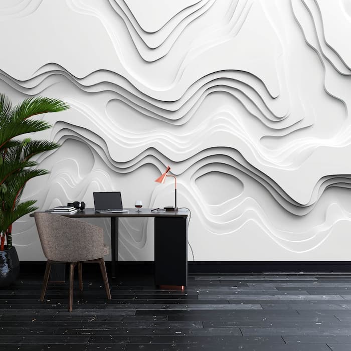 3D Abstract Wave Wallpaper | Modern Textured Mural YMO-05056