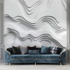 3D Abstract Wave Wallpaper | Modern Textured Mural YMO-05056