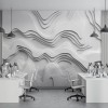 3D Abstract Wave Wallpaper | Modern Textured Mural YMO-05056