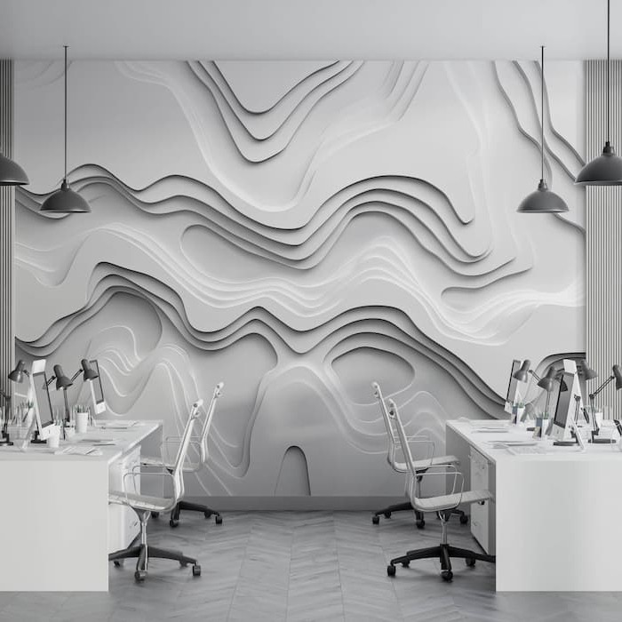 3D Abstract Wave Wallpaper | Modern Textured Mural YMO-05056