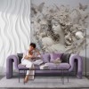 3D Butterfly Woman Wallpaper - Sculptural Wall Art YK-02385
