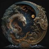 3D Dragon Wall Mural, Mythological Decor YT-00129