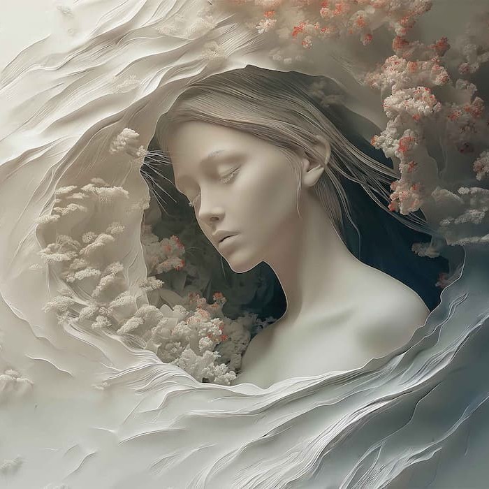 3D Woman Art Wallpaper | Embossed Illusion YK-02542