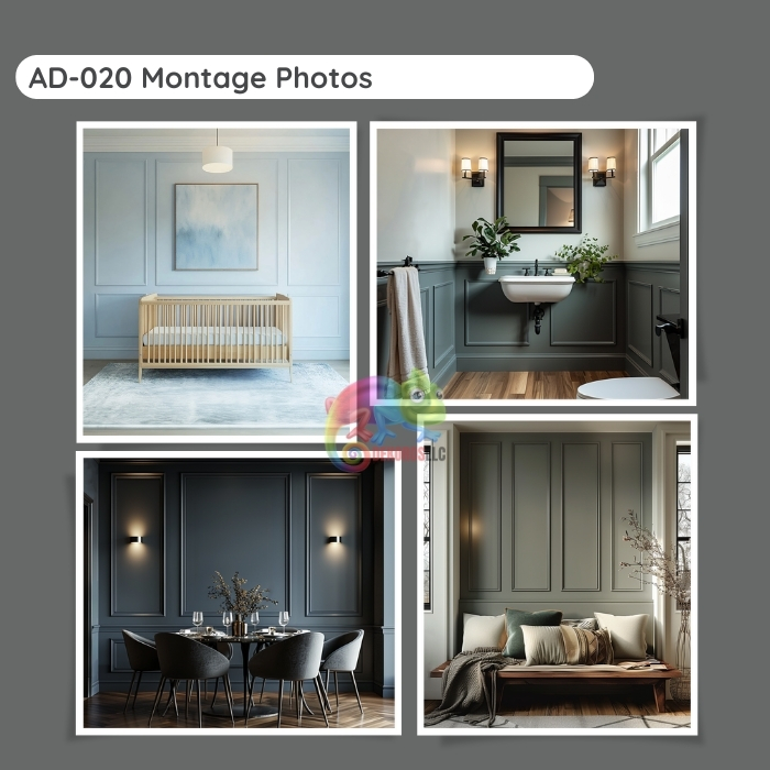 1.5" Paintable Wall Molding White Wall Panels AD-020 1.5" Paintable Wall Molding White Wall Panels AD-020