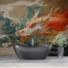 Chinese Dragon Chinoiserie Wallpaper - Elegant Wall Mural YCO-03005