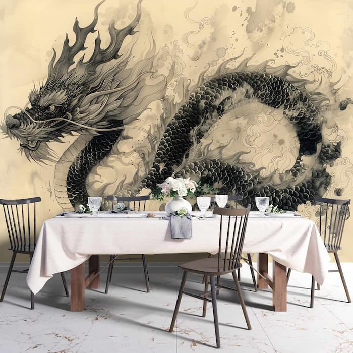 Chinese Dragon Wallpaper | Elegant Dragon Design YCO-03008