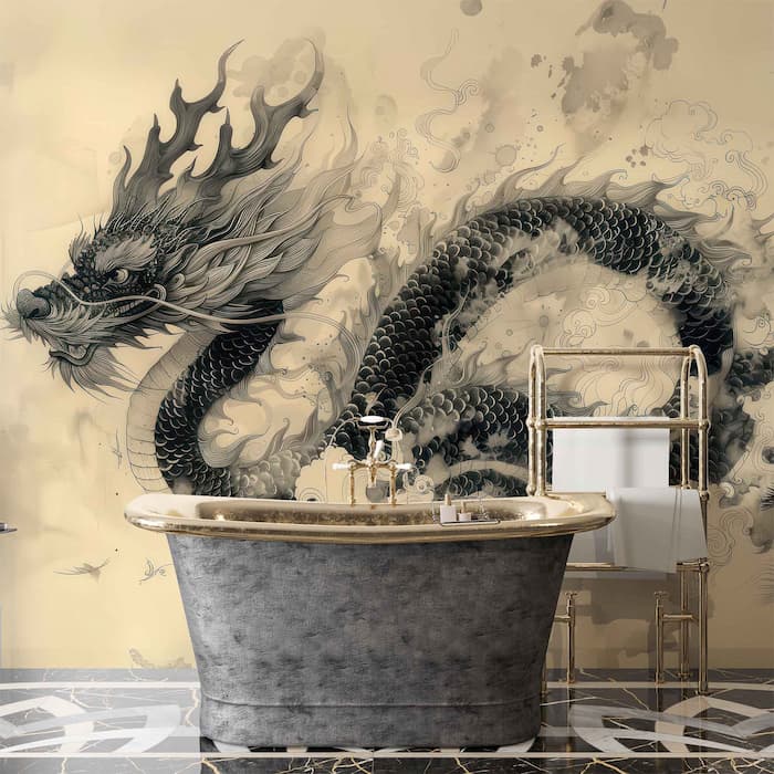 Chinese Dragon Wallpaper | Elegant Dragon Design YCO-03008
