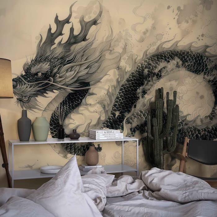 Chinese Dragon Wallpaper | Elegant Dragon Design YCO-03008