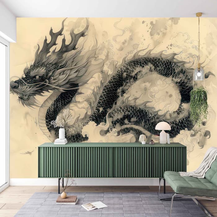 Chinese Dragon Wallpaper | Elegant Dragon Design YCO-03008
