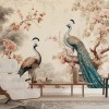Chinoiserie Peacock Wallpaper | Bird Mural YH-02293