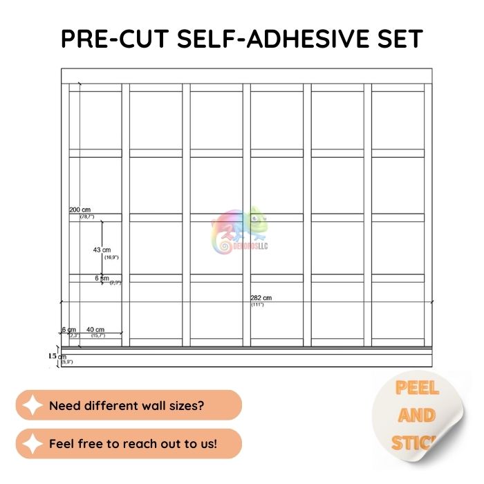 DIY Grid Accent Wall | Pre-Cut Decorative Panel Kit CST-004