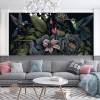Dark Botanical Wall Mural | Hummingbird Wallpaper YF-00331