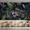Dark Botanical Wall Mural | Hummingbird Wallpaper YF-00331