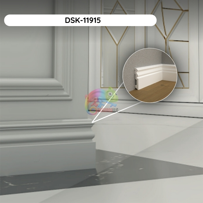 Durable Polymer Skirting Board DSK-11915 (94.4x4.7x0.59")