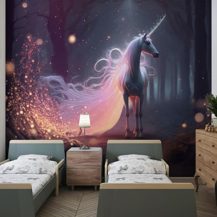Beautiful Unicorn Wall Mural | Fairy Decor YCO-00009