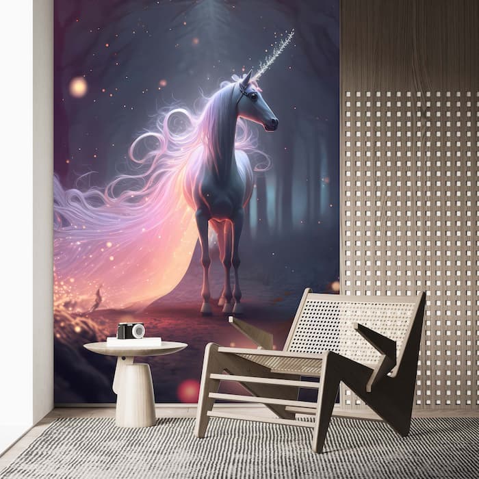 Beautiful Unicorn Wall Mural | Fairy Decor YCO-00009