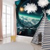 Galaxy Window Wallpaper | Spacecraft Wall Décor YU-00750