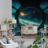 Galaxy Window Wallpaper | Spacecraft Wall Décor YU-00750