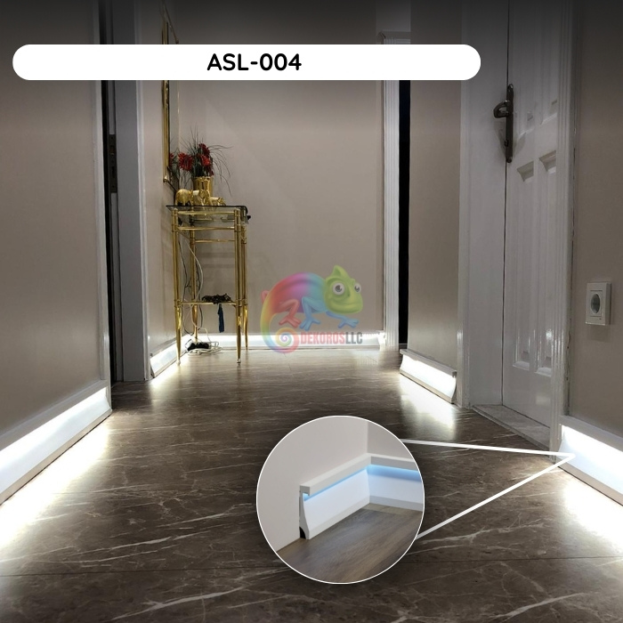 Indirect LED Lighting Skirting Boards ASL-004 (94.4x4.3x0.9")