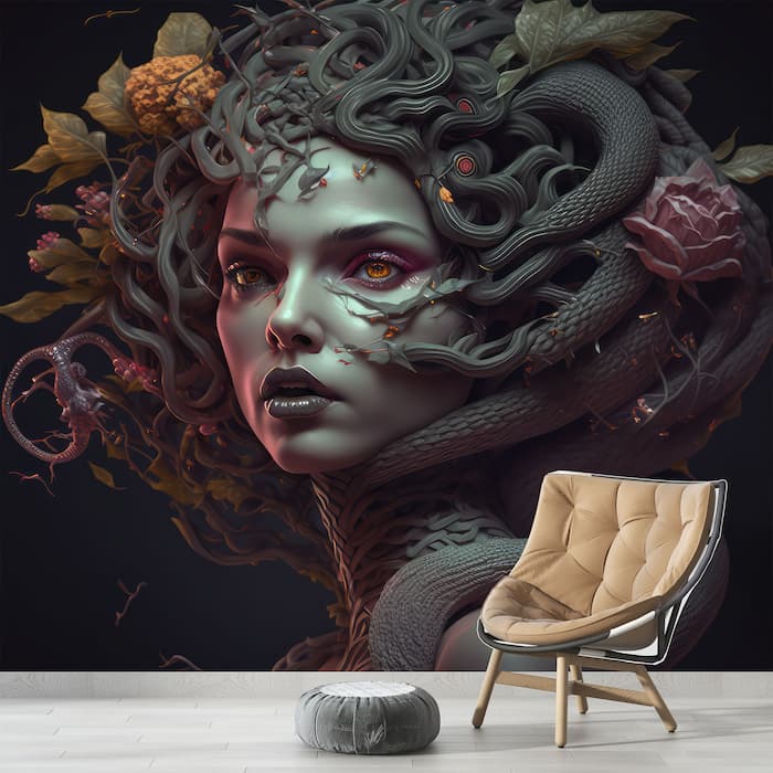 Medusa Wallpaper | Greek Statue Wall Art YM-0048