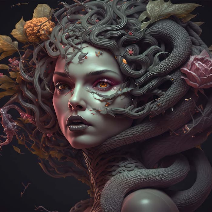 Medusa Wallpaper | Greek Statue Wall Art YM-0048