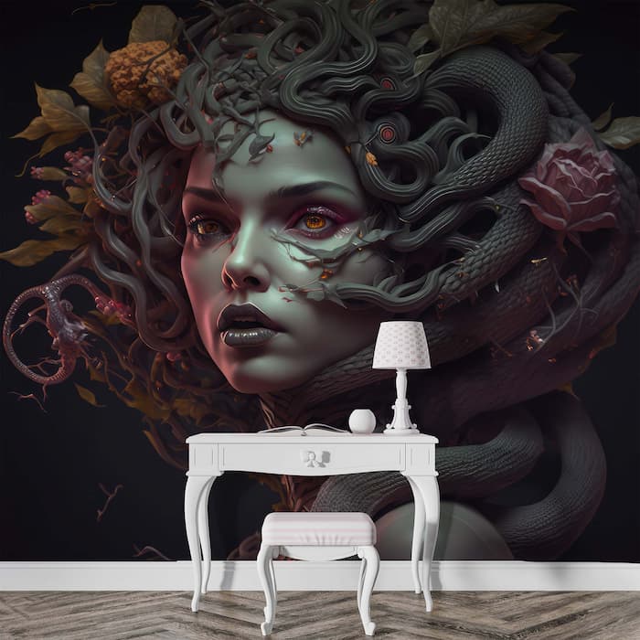 Medusa Wallpaper | Greek Statue Wall Art YM-0048