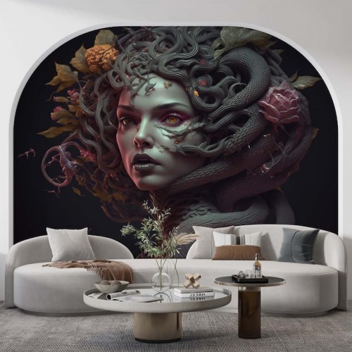 Medusa Wallpaper | Greek Statue Wall Art YM-0048