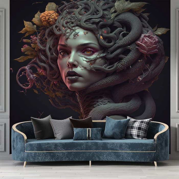 Medusa Wallpaper | Greek Statue Wall Art YM-0048