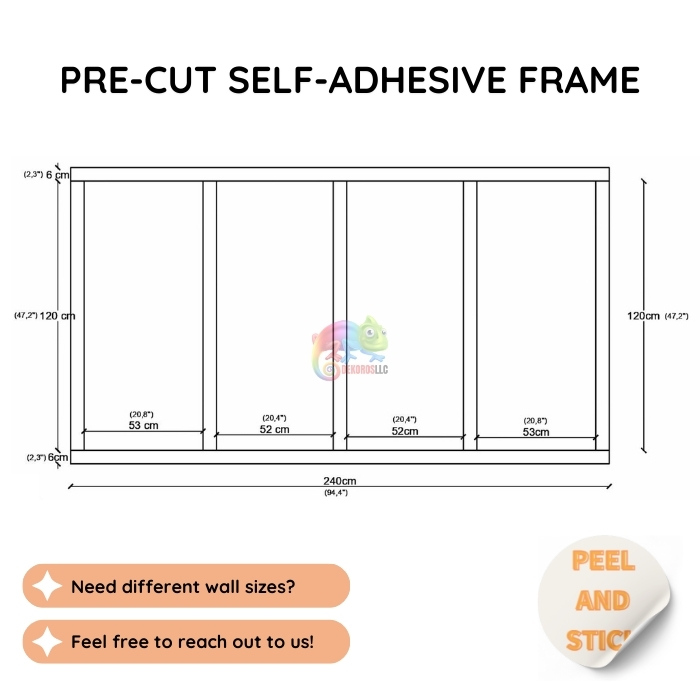 Pre-Cut Half Wainscoting, Peel and Stick Wall Molding CST-007