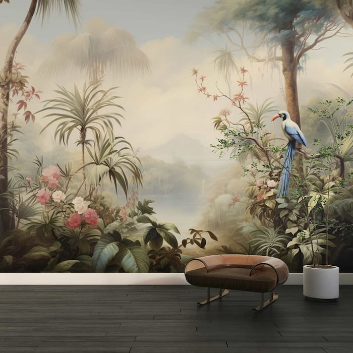 Tropical Jungle Wall Mural | Scenic Landscape Wallpaper YD-02374