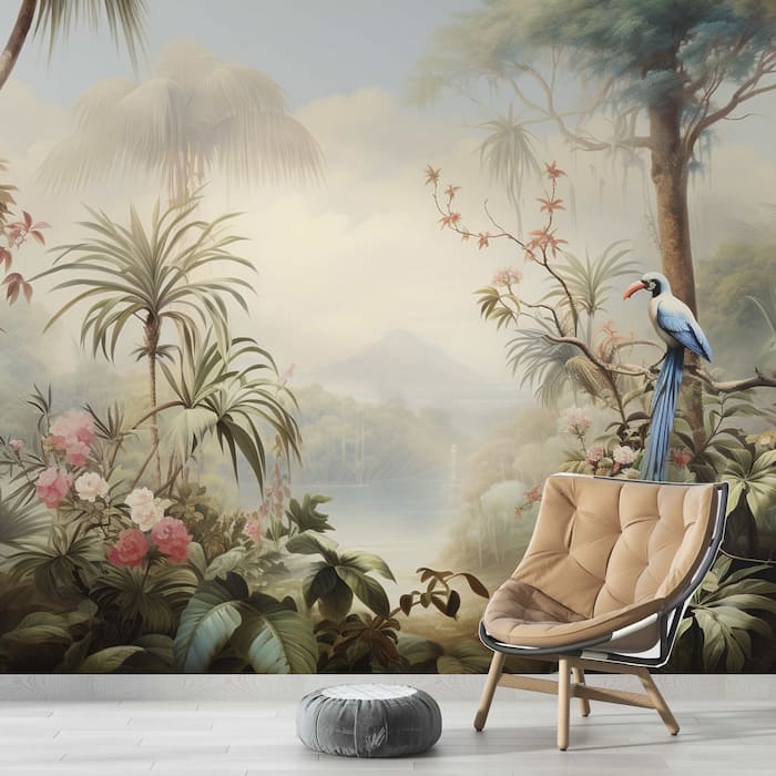 Tropical Jungle Wall Mural | Scenic Landscape Wallpaper YD-02374