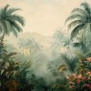 Tropical Palm Leaf Mural | Jungle Wallpaper Decor YD-02549