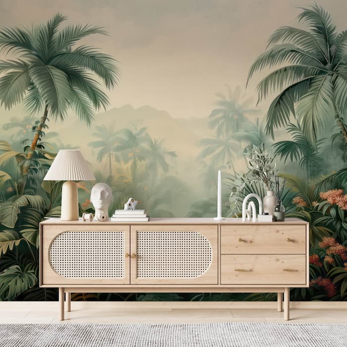 Tropical Palm Leaf Mural | Jungle Wallpaper Decor YD-02549