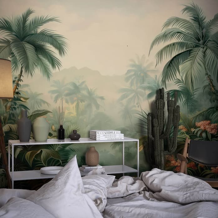 Tropical Palm Leaf Mural | Jungle Wallpaper Decor YD-02549