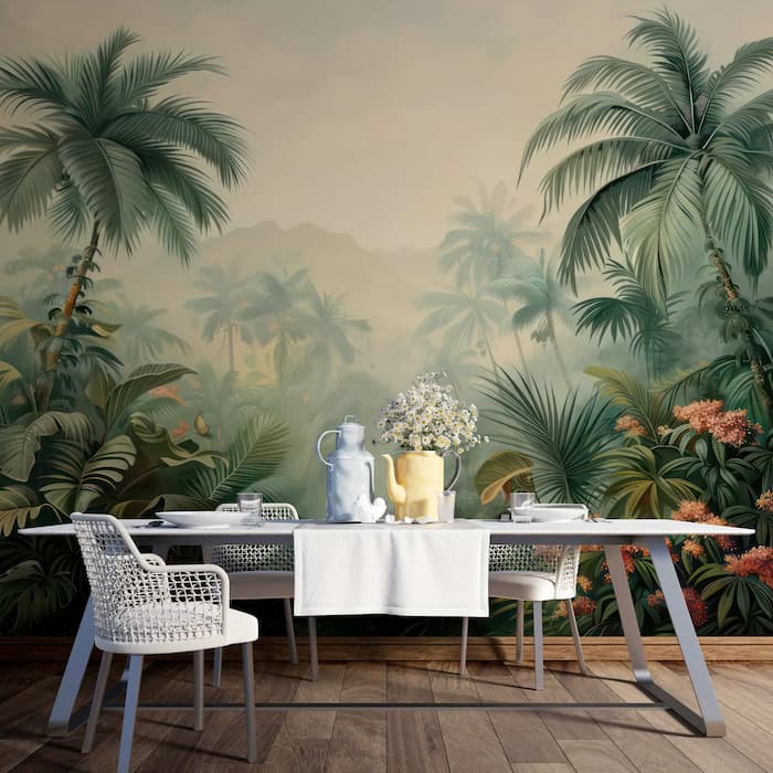 Tropical Palm Leaf Mural | Jungle Wallpaper Decor YD-02549