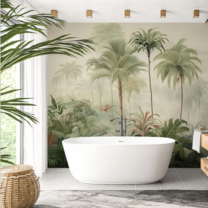 Tropical Palm Trees Mural | Jungle Landscape Wallpaper YD-02377