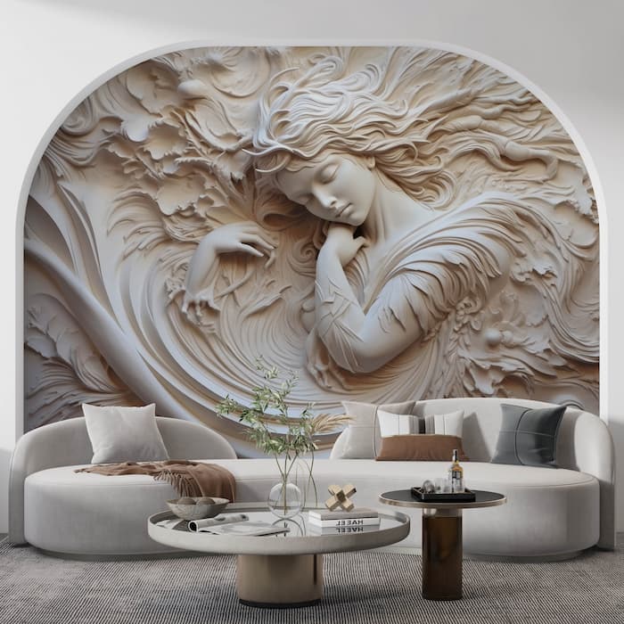 Venus Sculpture Mural | Roman Goddess Wallpaper YF-02473